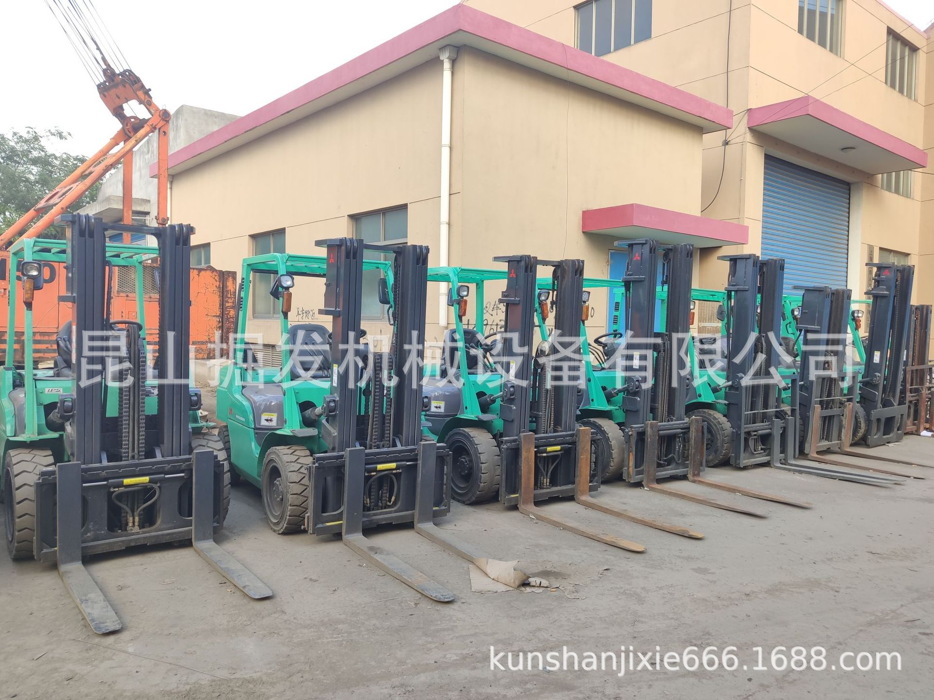 二手三菱3吨柴油叉车 3节门架带侧移