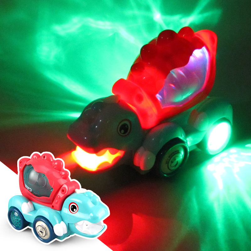 Tiktok aerosol eléctrico dinosaurio vehículo de ingeniería mezcla cemento modelo coche Universal Light Music juguete para niños