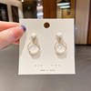 High quality earrings, design accessory from pearl, simple and elegant design, internet celebrity, trend of season, wholesale