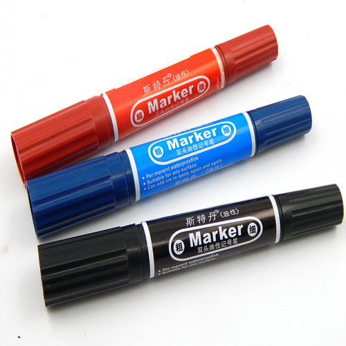 Stedam oil-based marker double-ended black large-head pen can be refilled with ink, waterproof, large-capacity logistics special pen wholesale