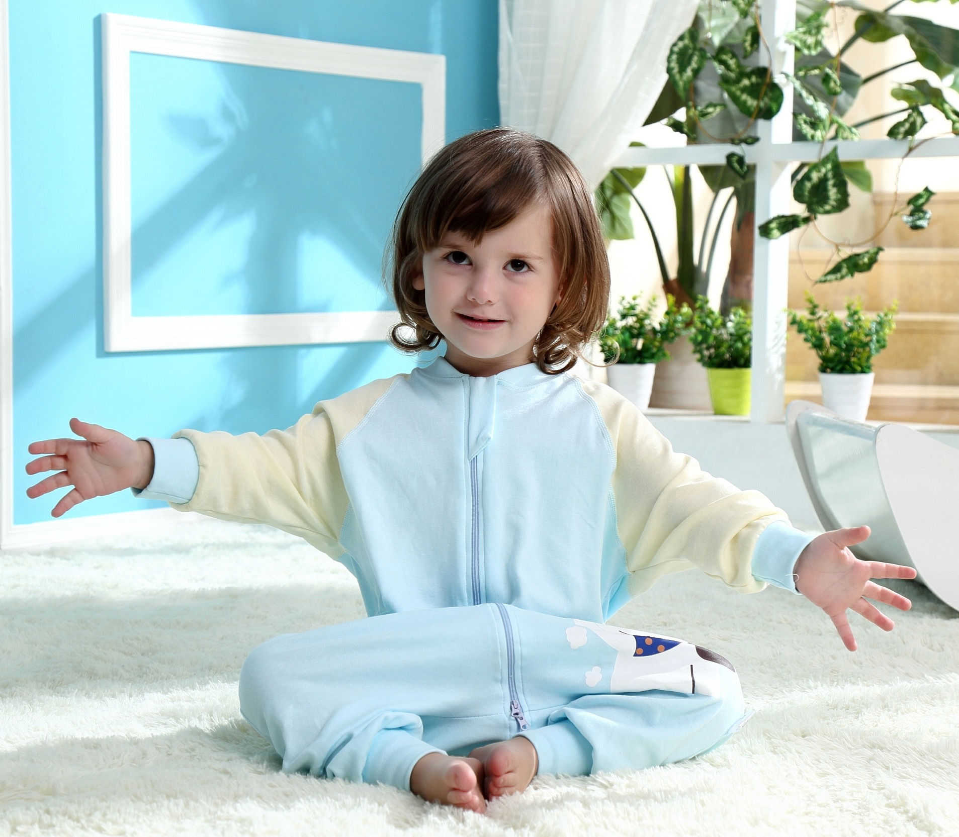 婴儿睡袋春夏薄款纯棉分腿睡袋宝宝夏季空调房睡袋儿童防踢被四季|ru