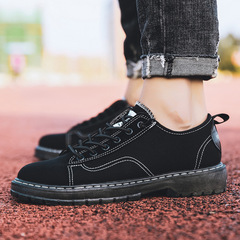 New Spring Men's Shoes Korean Style Casual Shoes for Men, Student Platform Shoes, Breathable Canvas, Versatile Men's Low-Top Martin Boots