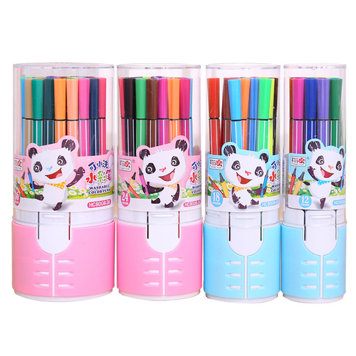 Xiangyun watercolor pen children's 12-color washable brush barrel painting cartoon primary school student color pen set wholesale