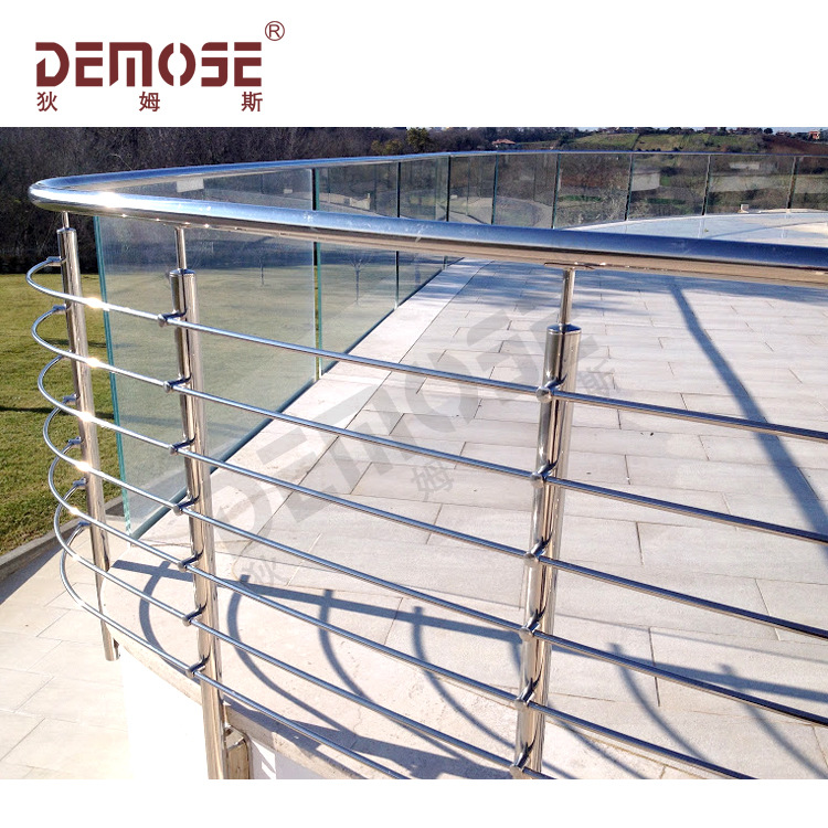 户外栏杆 钢化拉丝不锈钢栏杆 景区户外栏板 阳台304