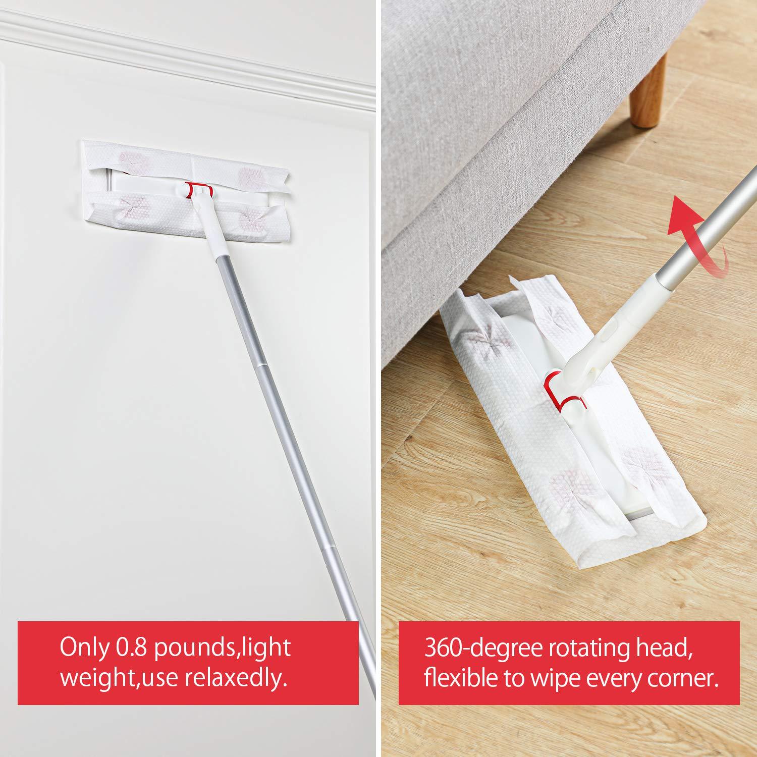 Disposable Floor Wipe Flat Mop Wood Tile Laminate Floor w 30PCS