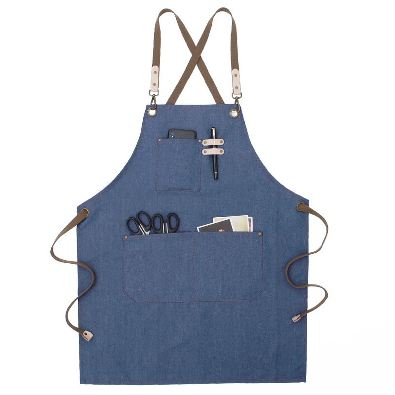 Estilo coreano moda logotipo personalizado impresión delantal hombres y mujeres barista estilista cocina limpieza del hogar ropa de trabajo