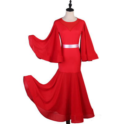 Red black Ballroom Dance Dresses for Women Girls  skirt dancing ballroom dancing waltz tango costumes foxtrot smooth dance long gown