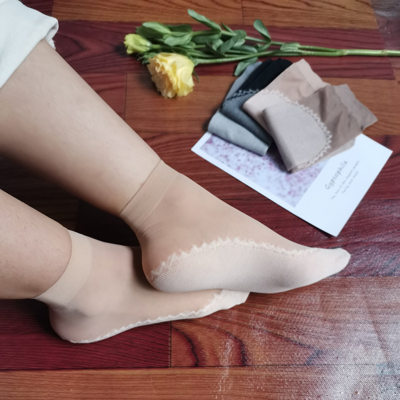Sexy solid color short tube socks