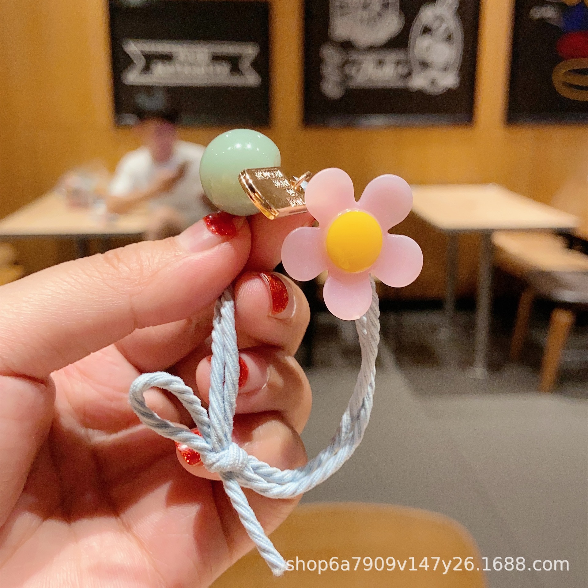 Estilo coreano ~ cuerda de pelo de los niños diosa lazo del pelo banda de goma internet celebridad ins mickey chica cola de caballo tocado flor banda de pelo cuerda de pelo