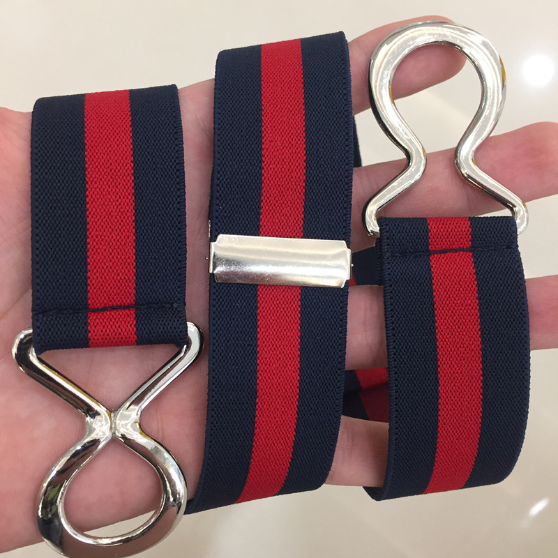 Navy blue and red stripes