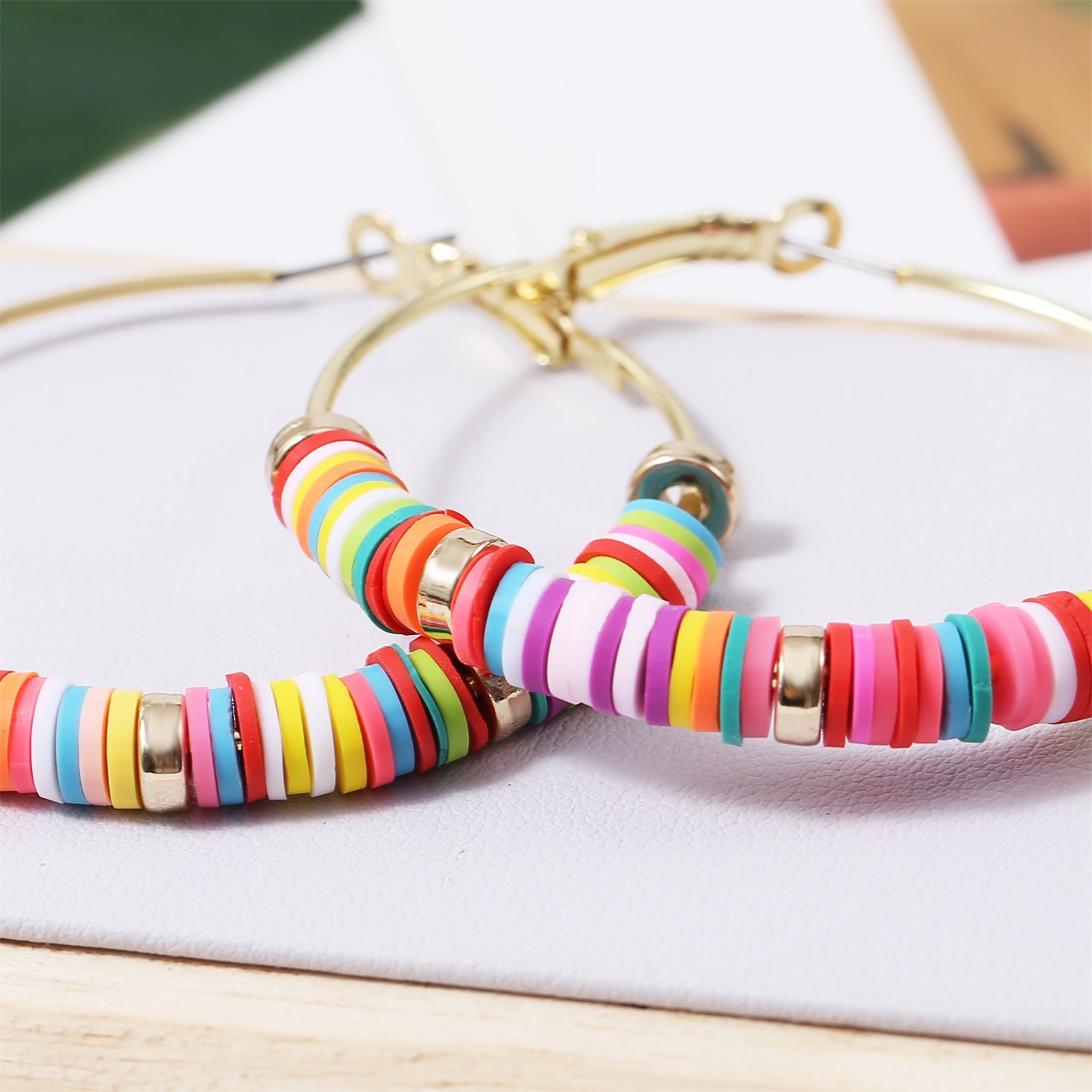 orecchini in argilla morbida colorata Bohemian ins in vendita calda orecchini in argilla morbida a forma di C orecchini da donna_voghion.com