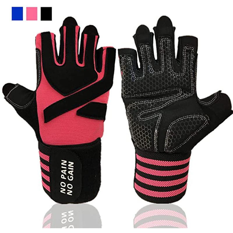 宏升健身手套丝印护腕女举重哑铃硬拉器械运动手套男单杠训练半指