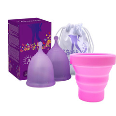 Anytime's new medical-grade silicone menstrual cup includes a set of two foldable cups