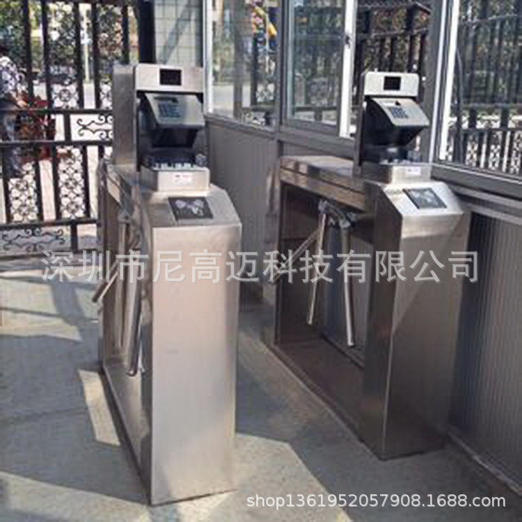 尼高迈厂家直销掌纹门禁三辊闸 库房掌型识别门禁考勤桥式三杆机