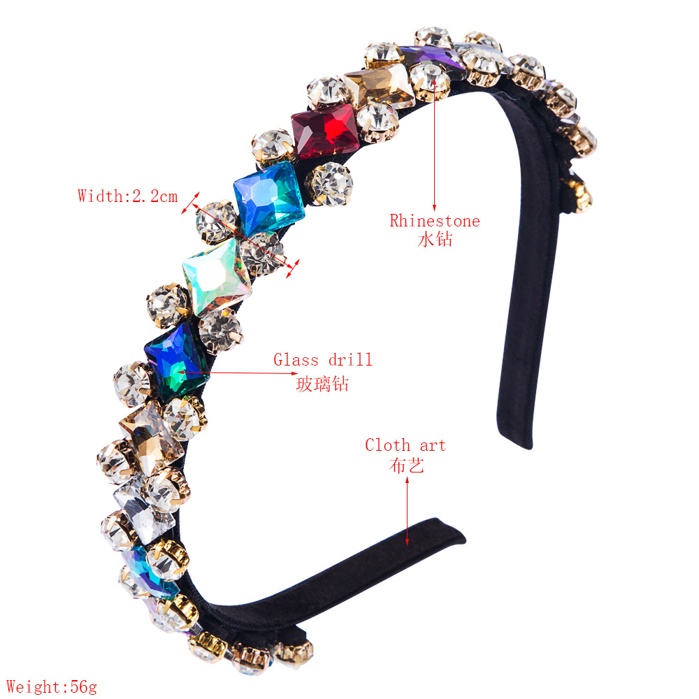 Modetrend Diamant Haarschmuck Glas Diamant Barock Stirnband Frauen Europäische Und Amerikanische Mode Abendessen Braut Stirnband display picture 1