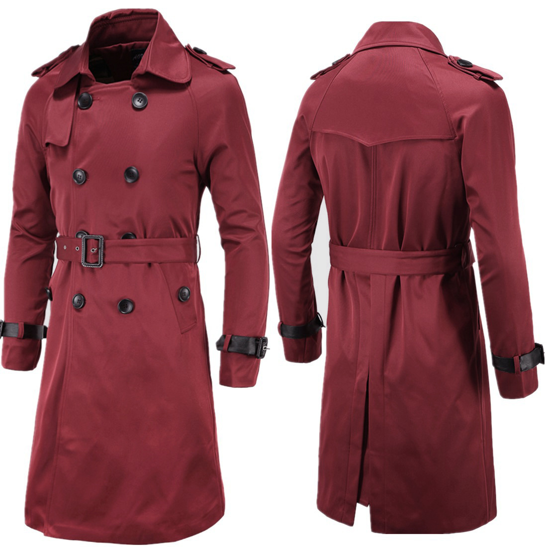 Ropa de hombre de moda 2020 boutique de primavera europea y americana larga delgada gabardina de doble botonadura abrigo de hombre D019