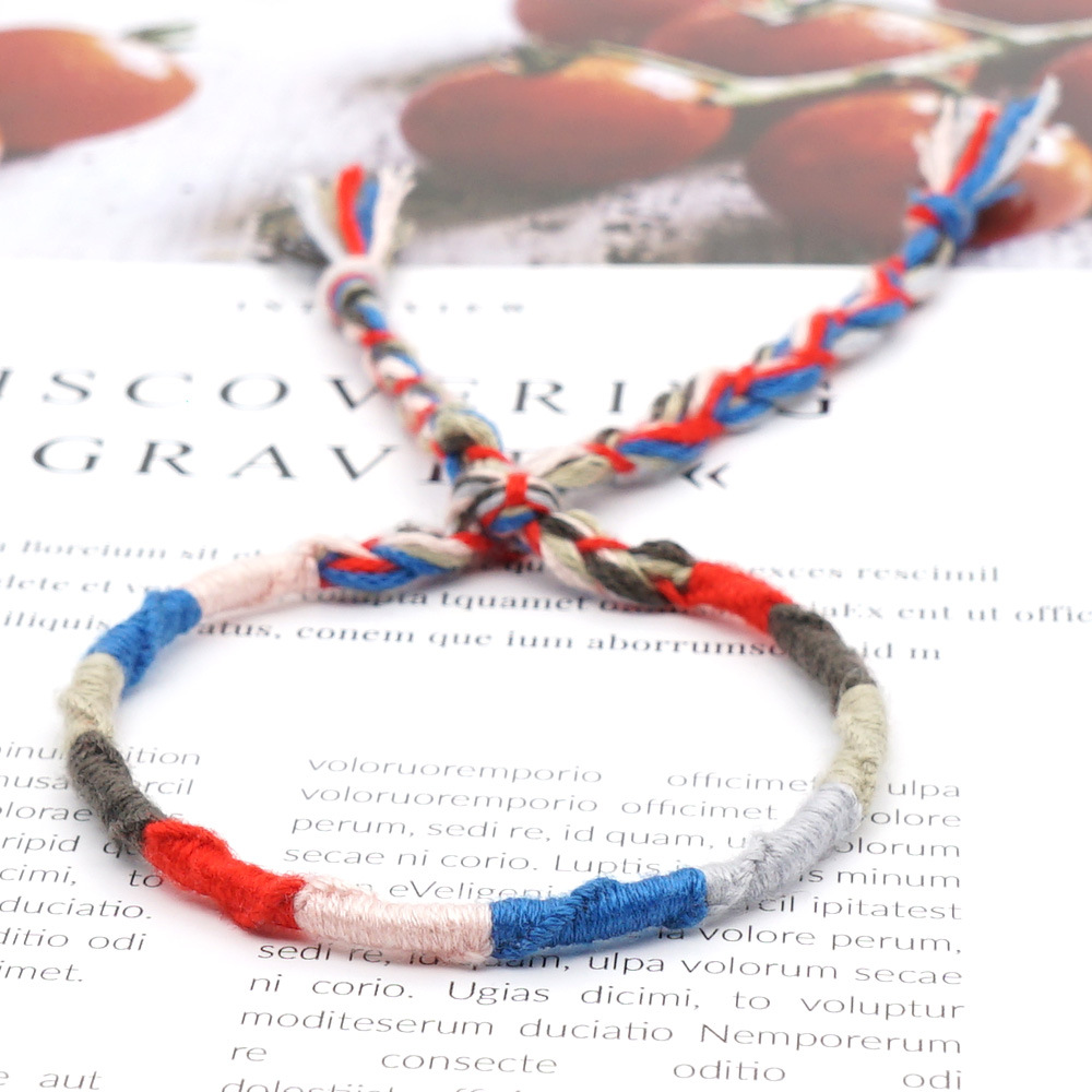 Fashion Handmade Original Linen Cotton Braided Bohemian Color Ethnic Style Elastic Bracelet For Women display picture 28