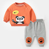 Children's sweatshirt, autumn trousers for early age for boys, set girl's to go out, 0-3 years