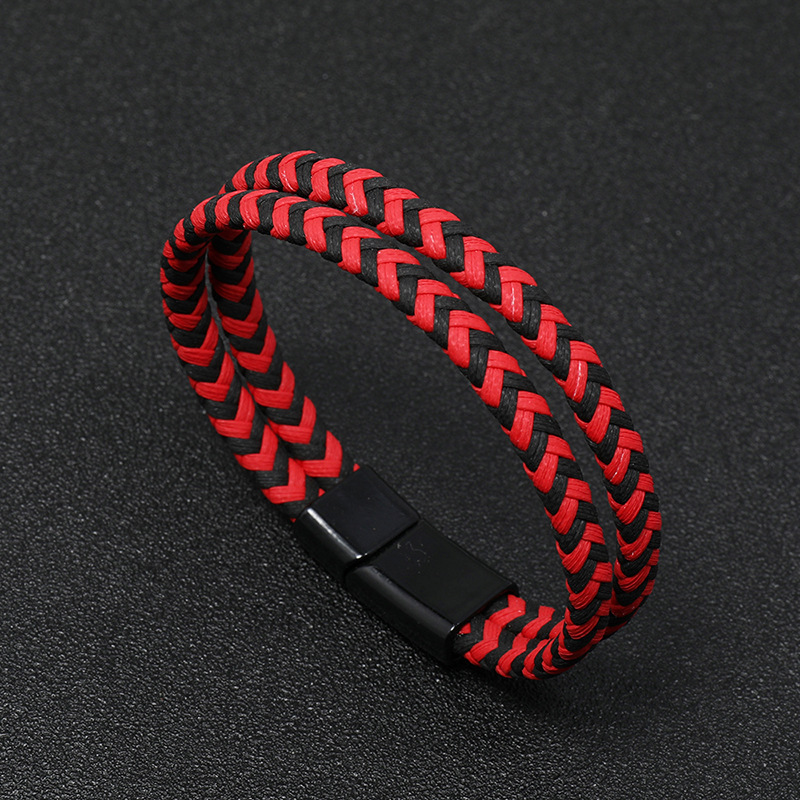 multi-layer woven simple leather bracelet