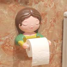 如果 卡通名人PVC卷紙筒衛生間卷紙架家居衛浴個性裝飾免釘紙巾架