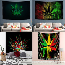 跨境专供 ins枫叶挂毯 卧室装饰背景布厂家直销挂布数码印花