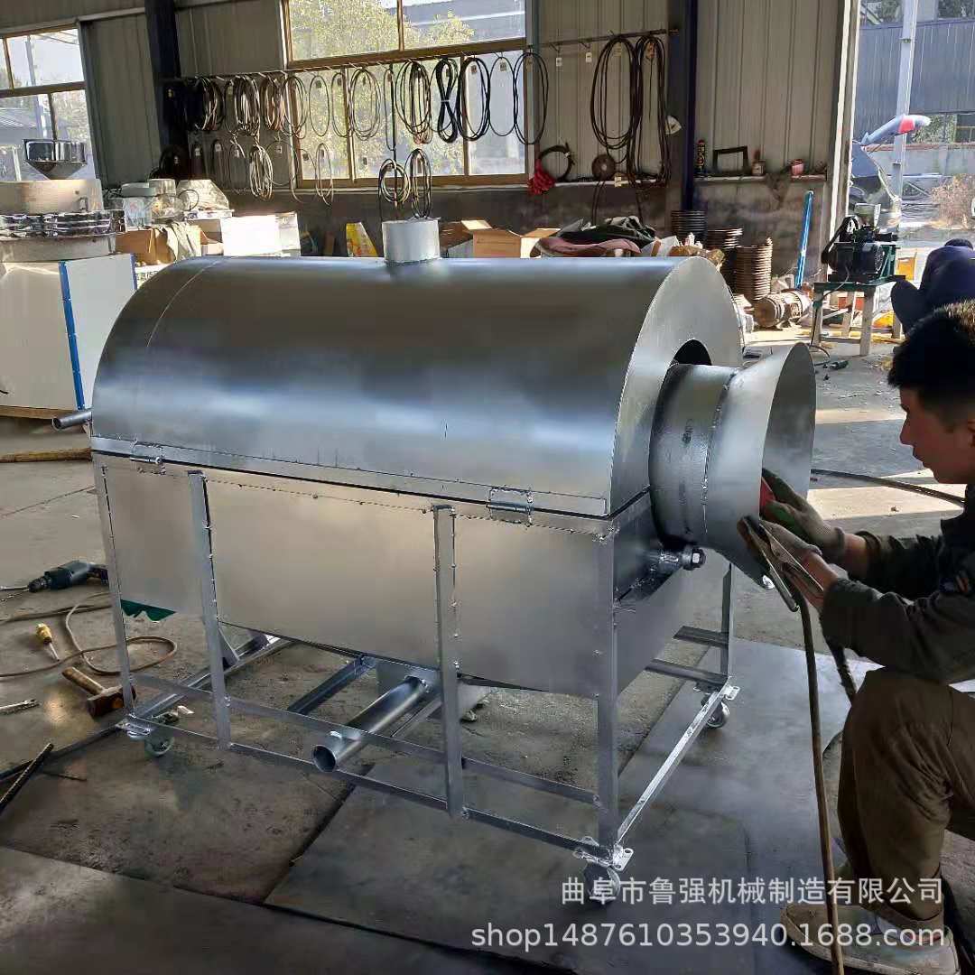来图设计滚筒炒锅机 小型电加热干果炒货机 煤电两用茶叶翻炒机