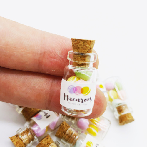 DOLLHOUSE miniature food toy scene model small rag doll house BJD accessories mini macaron can decoration
