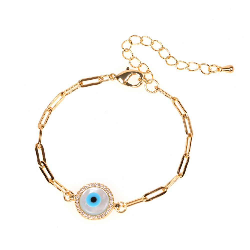 new accessories niche design diamond shell palm eyes bracelet personalized hip-hop bracelet wholesal