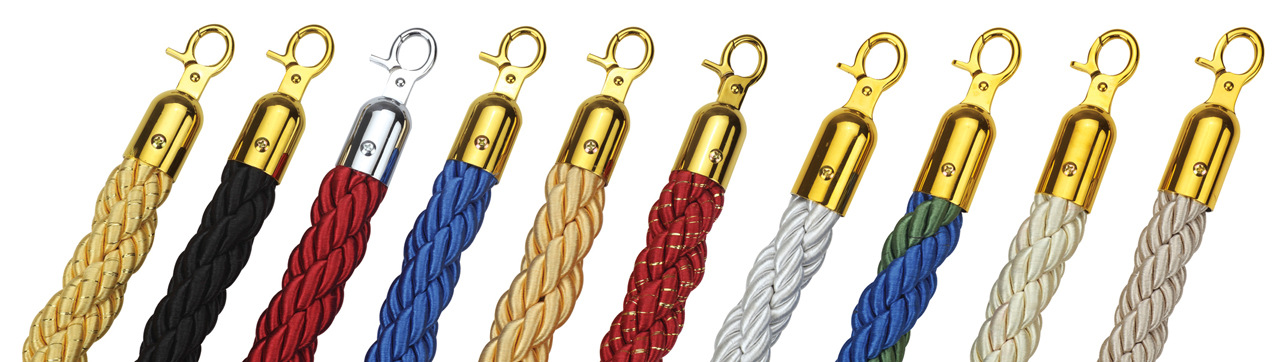 1.5米挂绳礼宾柱一米线隔离带钛金麻绳挂钩麻花绳