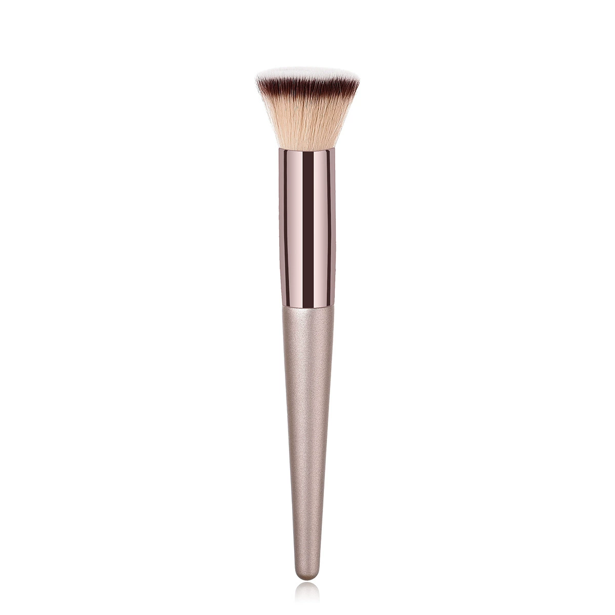 Makeup Brush Set (Nongying) — 10-piece champagne gold handles, wood/aluminum ferrule, synthetic bristles