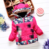 Winter cute children's cartoon down jacket with hood, 2020, children's clothing, floral print, increased thickness