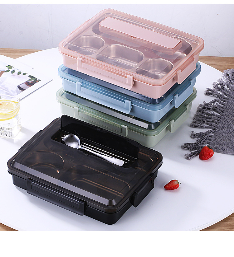 304不锈钢饭盒 密封学生保温便当盒送餐快餐分格餐盒餐盘印刷LOGO