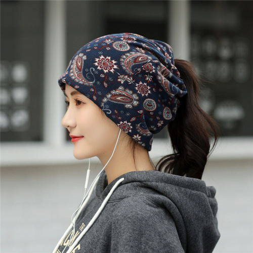 Beanie for Women Autumn and Winter, Fashion Knit Cap, Korean Style Trendy Scarf Hat, Multi-purpose, Hoodie Hat, Warm Baby Cap