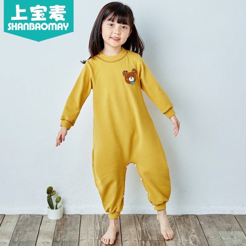 Upper Baomai Spring and Autumn Children's Siaman Pajamas Cotton Thickened Boy's and Girl's Cute Animal Siaman Baby's Pajamas Thick