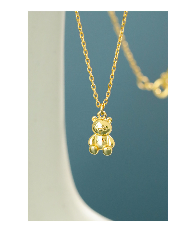 3g Weight 0.03µm Gold Plating Thickness Long-Lasting Plated Gold Plating Process Spring Ring Trigger Clasp Closure Clasp Closure Type 18K Real Gold Plated, Platinum Plated Plating Material 925 Sterling Silver Pendant Material Pendant Necklace Classification 925 sterling silver Chain Material Handmade Chain Chain Type 1 Piece Quantity Festival Occasion 925 Sterling Silver Material Bear Pattern Women'S Gender IG Style Style Plating Craft White, Gold Color Korean Style Cute Cartoon Mini Bear Doll Necklace 13