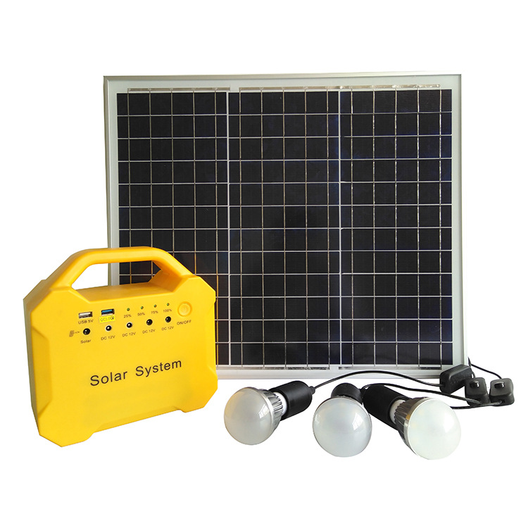 30W磷酸铁锂电池太阳能发电系统带面板灯居家应急庭院照明系统