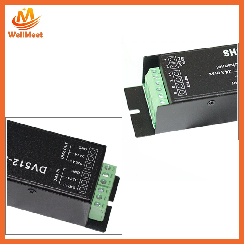 Контроллер Wilunmeit DMX512 LED декодер DV512-3 с нерегулярной вспышкой, мощный декодер