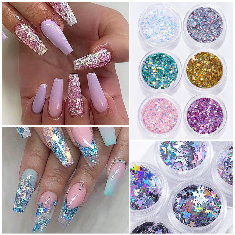 Fashion Solid Color Sequin Nail Decoration Accessories 1 Set Nail Supplies display picture 3