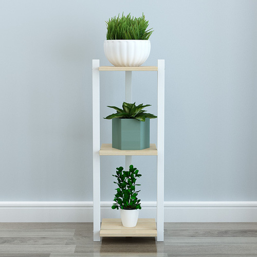Creative Multi-layer Living Room Pothos Floor Stand Succulent Pot Stand Wooden Indoor Balcony Assembly-Free Flower Stand