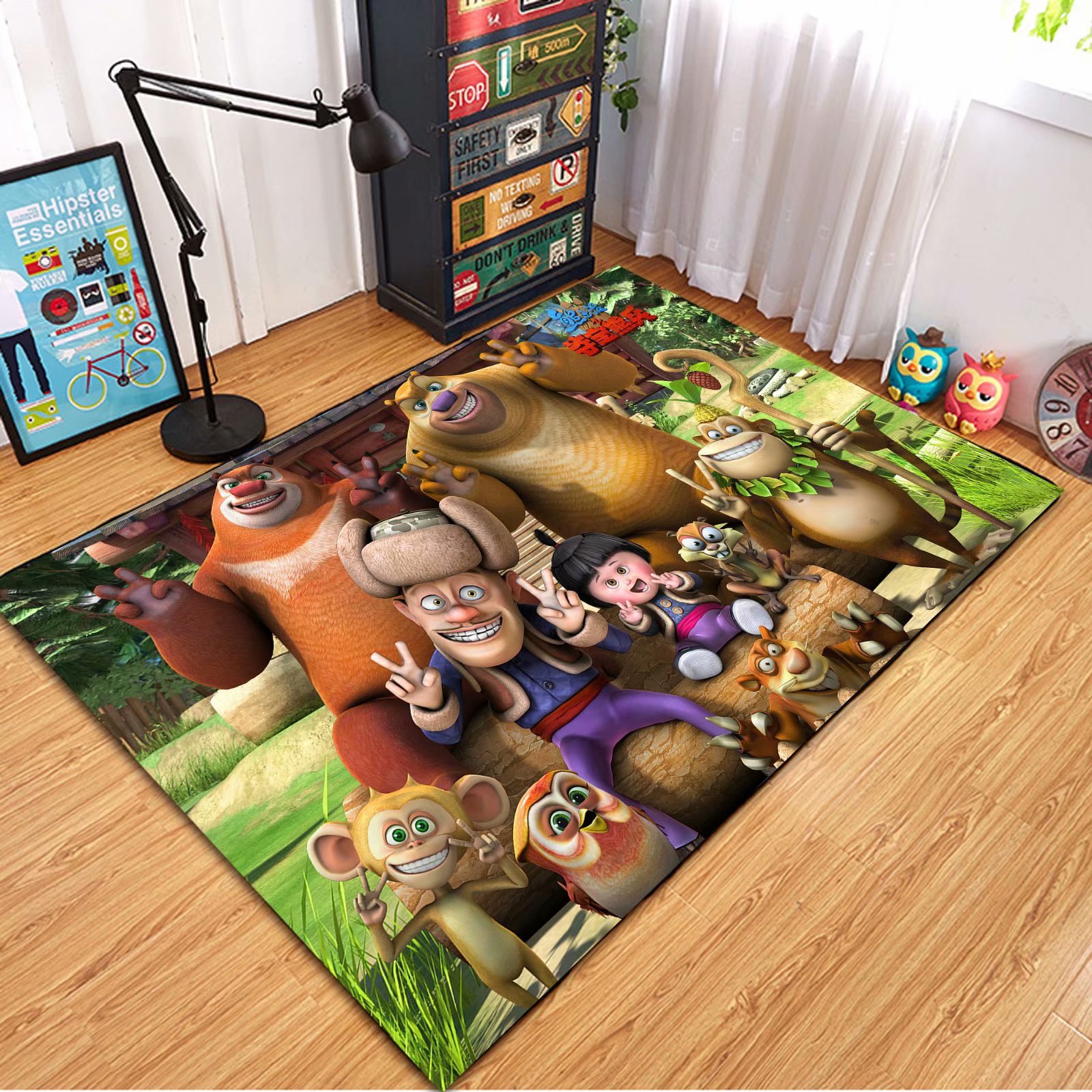 可爱卡通地毯,茶几沙发地毯,客厅卧室地垫,婴儿爬行垫