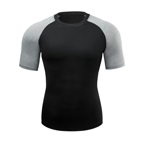 Sports tights men's quick-drying elastic short-sleeved sports T-shirt fitness clothing running training basketball elastic compression clothing