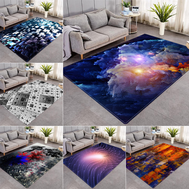厂家直销 抽象现代艺术风地毯 欧式客厅茶几垫卧室床边满铺地垫
