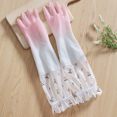 加厚橡胶乳胶洗衣服洗碗手套女厨房防水塑胶胶皮家务耐用洗碗加绒