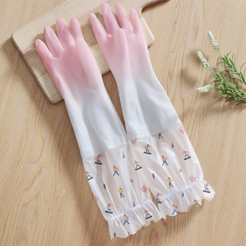 加厚橡胶乳胶洗衣服洗碗手套女厨房防水塑胶胶皮家务耐用洗碗加绒