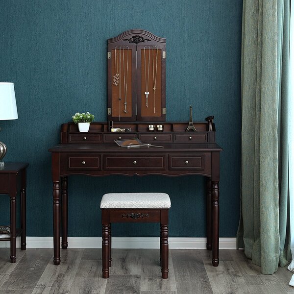 European -style solid wood leg dressing table retro family nostalgic…