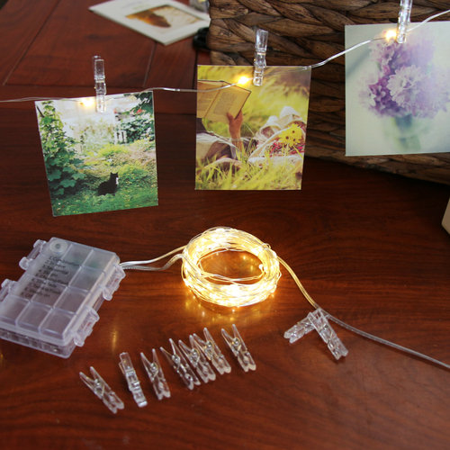 Plastic transparent photo clip light, LED photo clip string lights, social media photo wall decoration lights