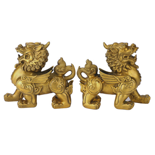 Brass Pi Xiu Ornament Pair Home Living Room Office Decoration Bronze Crafts Manufacturer Wholesale Copper Pi Xiu