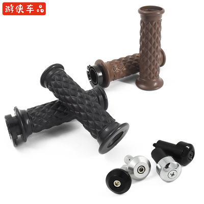 遊俠天俊複古摩托車改裝通用22mm手把膠手把套車把套握把把手