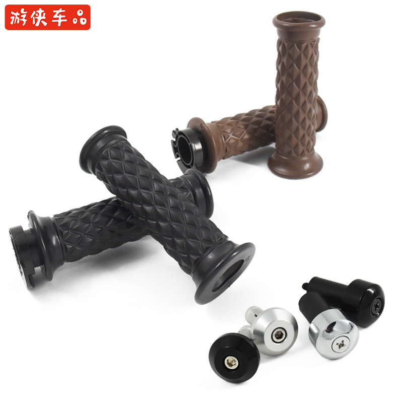 遊俠天俊複古摩托車改裝通用22mm手把膠手把套車把套握把把手