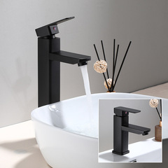 Square black above counter basin basin faucet European style bathroom wash basin under counter basin hot and cold faucet
